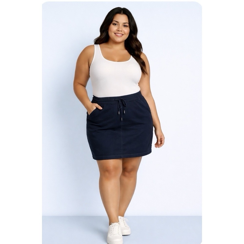 New 1X (Sz 18) Liverpool L.A. Dark Denim Skort #805*15 (JFT))